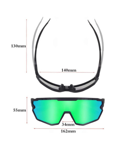 Gafas de sol deportivas GIEADUN con 3 lentes intercambiables