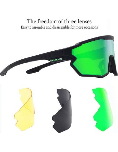 Gafas de sol deportivas GIEADUN con 3 lentes intercambiables