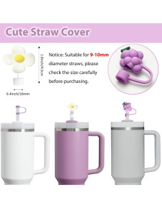 Juego de Accesorios BonneChance para Stanley Cup 9 Piezas Lila 2