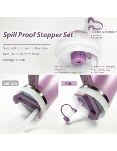 Juego de Accesorios BonneChance para Stanley Cup 9 Piezas Lila