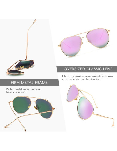 Gafas de sol oversized SUNGAIT - Lentes polarizados 60mm