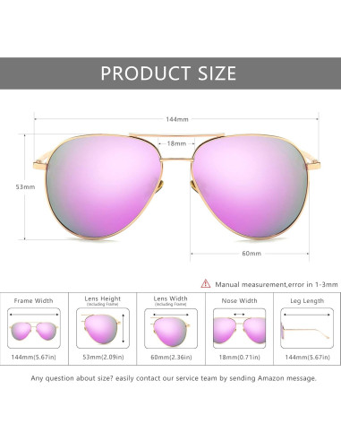 Gafas de sol oversized SUNGAIT - Lentes polarizados 60mm