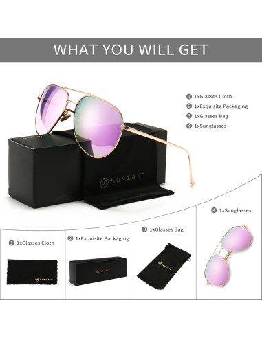 Gafas de sol oversized SUNGAIT - Lentes polarizados 60mm