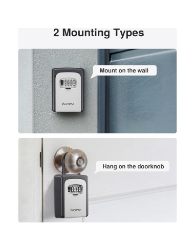 Caja de Llave Puroma Grande con Combinación Reajustable Gris