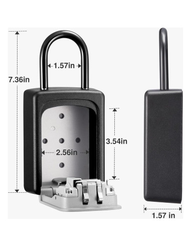 Caja de Llave Puroma Grande con Combinación Reajustable Gris