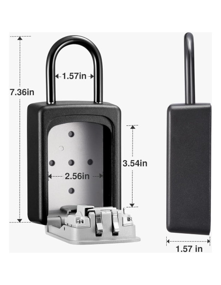 Caja de Llave Puroma Grande con Combinación Reajustable Gris
