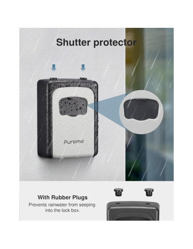 Caja de Llave Puroma Grande con Combinación Reajustable Gris