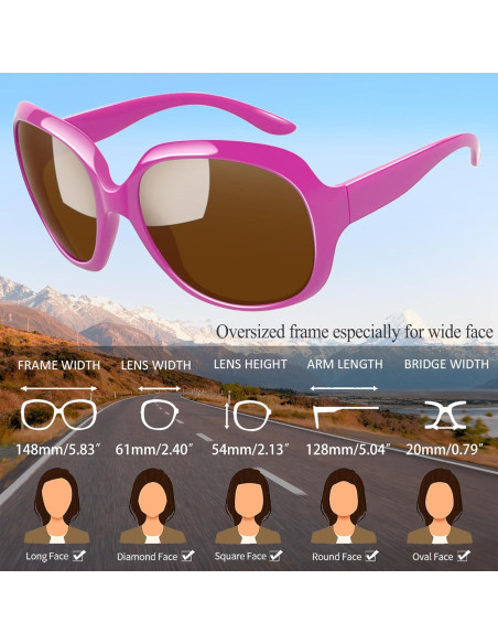 Gafas de sol grandes Joopin para mujer, polarizadas UV400 Gafas de sol grandes Joopin para mujer, polarizadas UV400