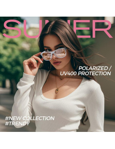 Gafas de sol polarizadas Sunier UV400 retro para hombres y mujeres 2