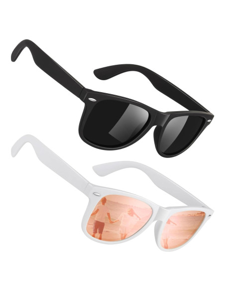 Gafas de sol polarizadas Sunier UV400 retro mate para hombres