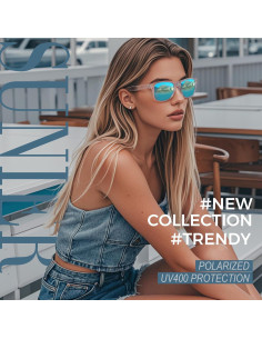 Gafas de sol polarizadas Sunier UV400 retro para hombre y mujer 2