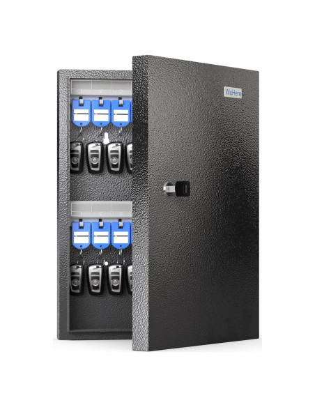 Caja de Llaves DiDiHere para 32 Llaves, Montaje en Pared, Negra