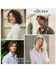 Gafas GQUEEN Estilo Piloto Doradas UV400 Lentes Claras 2