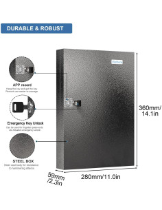 Caja de Llaves DiDiHere para 32 Llaves, Montaje en Pared, Negra 2