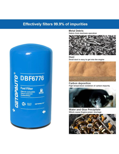 Filtro de combustible GETOPAUTO DBF6776 para Cummins ISX11.9 X15 (Juego de 3)