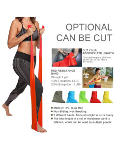 Banda de Resistencia Lianjindun Roja 0.3mm para Ejercicio 2