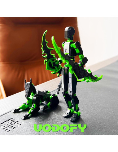 Conjunto de Figuras de Acción T13 Uodofy Modular 3D Negro Verde