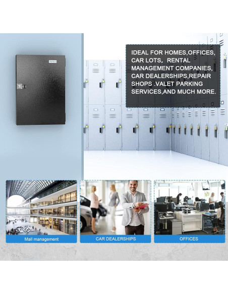 Caja de Llaves DiDiHere para 32 Llaves, Montaje en Pared, Negra