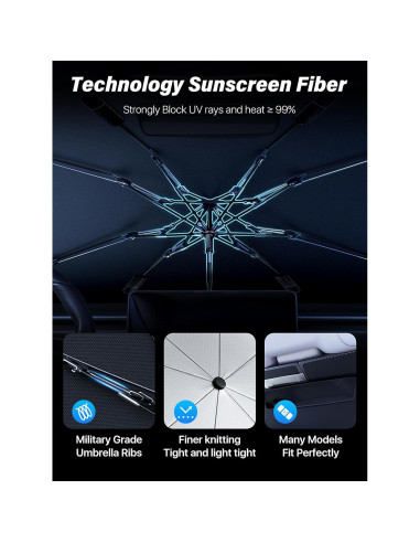 Sombrilla para Parabrisas TrySpace Mediana 142x79cm Plateada