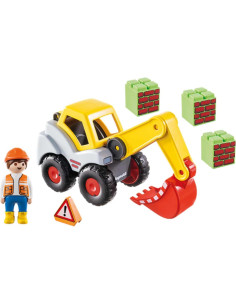 Excavadora de Paleta Playmobil 1.2.3 para Niños + Figura 2