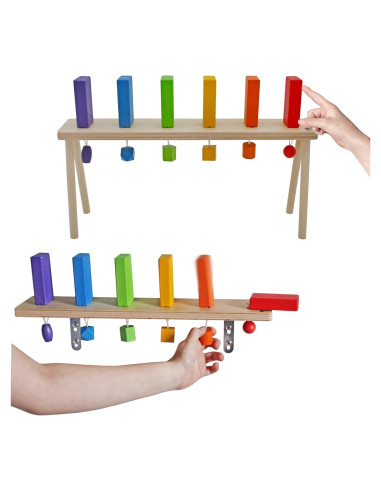 Juguete de Dominó Montable en Pared MEAVIA - 7 Bloques de Madera