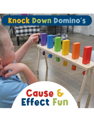 Juguete de Dominó Montable en Pared MEAVIA - 7 Bloques de Madera