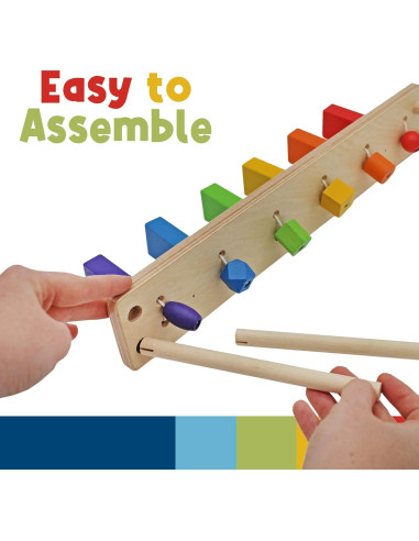 Juguete de Dominó Montable en Pared MEAVIA - 7 Bloques de Madera