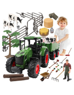 Conjunto de Juguetes de Tractor Peagprav 41.91 cm con Animales