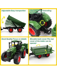 Conjunto de Juguetes de Tractor Peagprav 41.91 cm con Animales 2