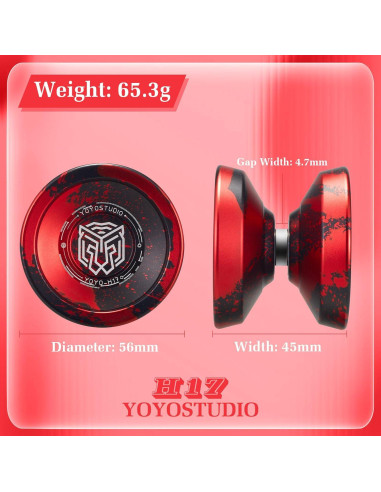 Yoyo Profesional YOYOSTUDIO H17 Doble Función Negro y Rojo