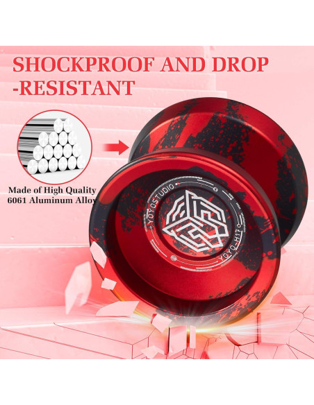 Yoyo Profesional YOYOSTUDIO H17 Doble Función Negro y Rojo