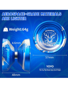 Yoyo Profesional FETESNICE LY001 Metal Azul Plateado 2