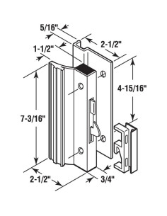 Conjunto de Manijas para Puerta Corrediza Prime-Line C 1001, 12.54 cm, Aluminio Negro 2