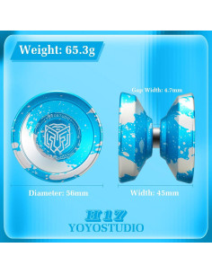 Yoyo Profesional YOYOSTUDIO H17 con Kit y Estuche Azul Plata 2