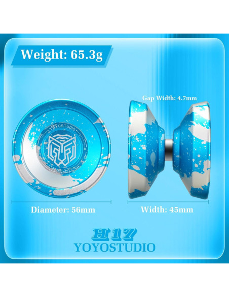Yoyo Profesional YOYOSTUDIO H17 con Kit y Estuche Azul Plata