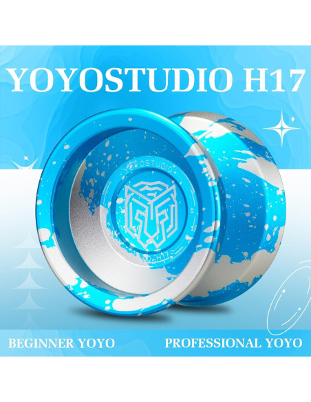 Yoyo Profesional YOYOSTUDIO H17 con Kit y Estuche Azul Plata