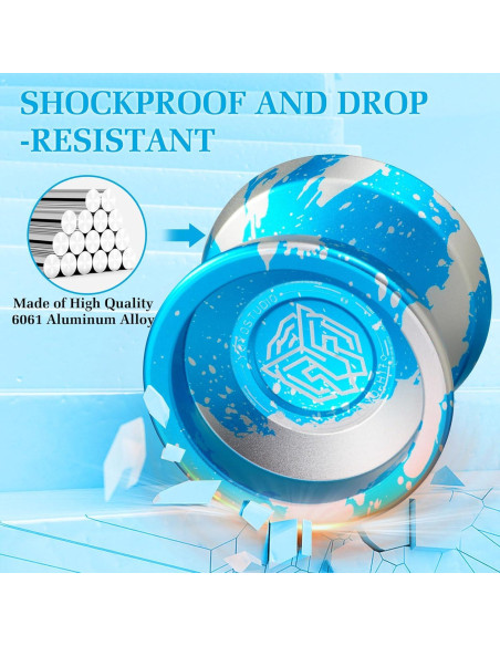 Yoyo Profesional YOYOSTUDIO H17 con Kit y Estuche Azul Plata