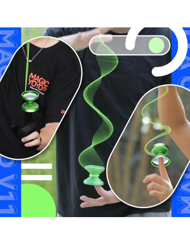 Yoyo Profesional MAGICYOYO V11 con Dedo - Verde Claro