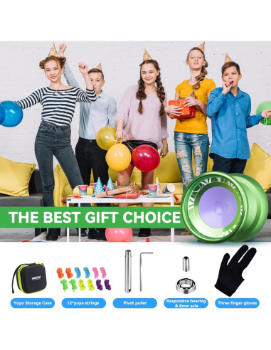 Yoyo Profesional MAGICYOYO V11 con Dedo - Verde Claro