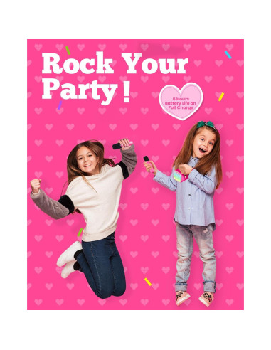 Mini máquina de karaoke VERKB K1 con 2 micrófonos y Bluetooth