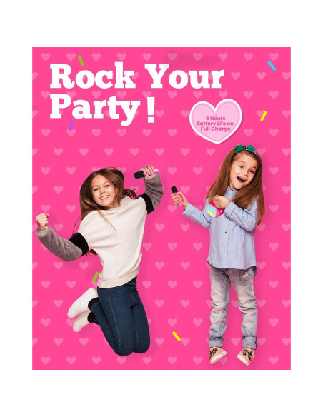 Mini máquina de karaoke VERKB K1 con 2 micrófonos y Bluetooth