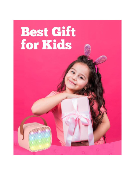 Mini máquina de karaoke VERKB K1 con 2 micrófonos y Bluetooth