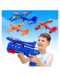 Paquete de 3 Juguetes Lanzadores de Aviones LED - LJZJ
