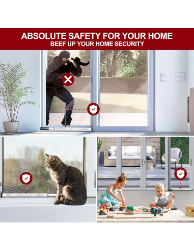 Barra de Seguridad para Puertas Corredizas AceMining Blanca 50-127 cm