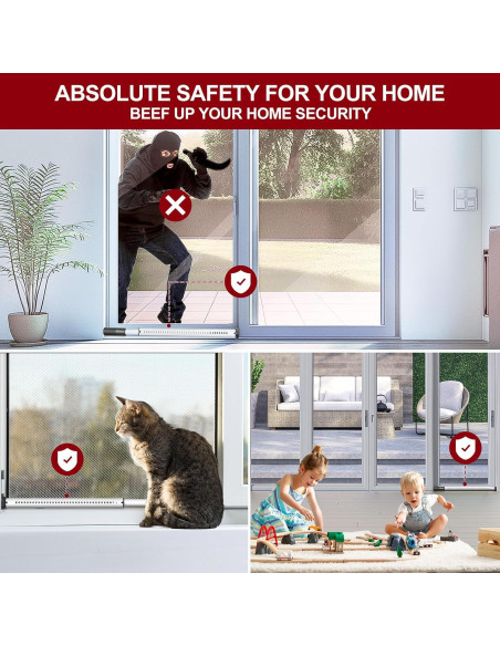 Barra de Seguridad para Puertas Corredizas AceMining Blanca 50-127 cm