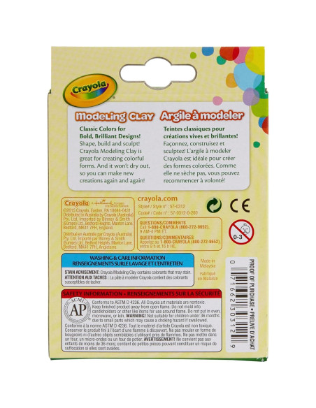 Arcilla para Modelar Crayola Set de 8 Colores 136g