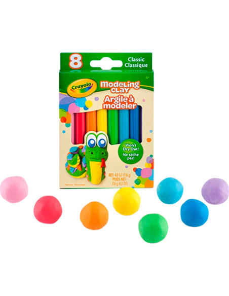 Arcilla para Modelar Crayola Set de 8 Colores 136g