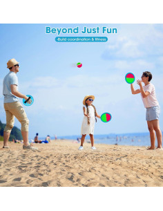 Conjunto de Lanzar y Atrapar Ayeboovi 4 Raquetas 4 Pelotas 2