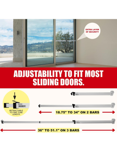 Barra de Seguridad Deslizante SecurityMan Ajustable 47.6-129.8 cm