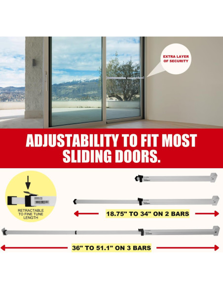 Barra de Seguridad Deslizante SecurityMan Ajustable 47.6-129.8 cm